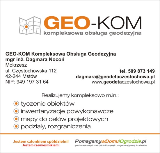 baner reklamujący geodeta częstochowa